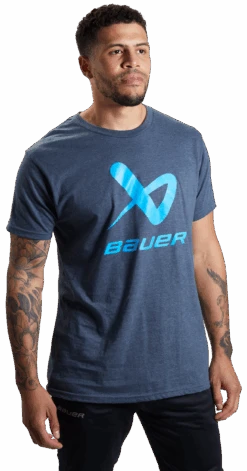 Bauer Core Lockup Short Sleeve Crew Tee Adult -Hockey Supremacy Store 1059666 NVY Mens 1266