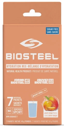 BioSteel High-Performance Sports Hydration Mix (7 Count) 8 BioSteel High-Performance Sports Hydration Mix (7 Count) -Hockey Supremacy Store 630615 CAN 20Biosteel Hydration 20Mix Peach 20Mango 7CT Front