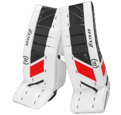 Warrior Ritual GT2 Junior Goalie Pads (w/ Knee Pads) -Hockey Supremacy Store warrior ritual gt2 junior goalie pads white black red